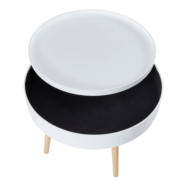 Table basse Bongard avec plateau amovible 45 x 60 cm blanc [en.casa]