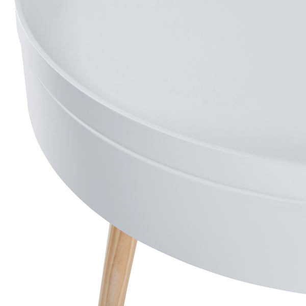 Table basse Bongard avec plateau amovible 45 x 60 cm blanc [en.casa]