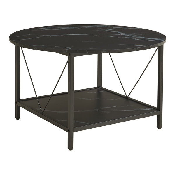 Tavolino da Caffè Filem con Piano Rotondo e Ripiano ØxA: 80 x 46 cm [en.casa]