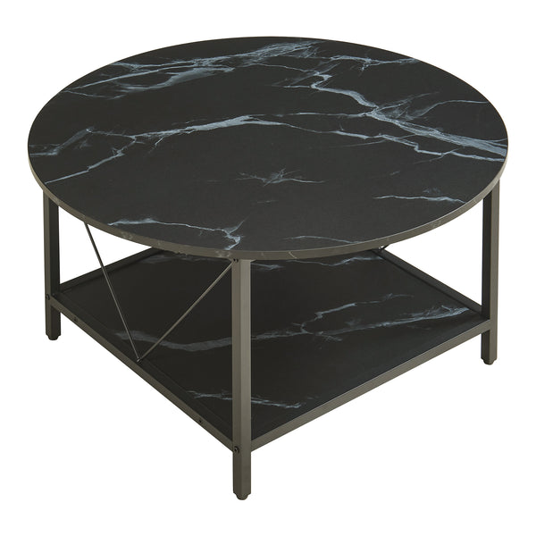 Tavolino da Caffè Filem con Piano Rotondo e Ripiano ØxA: 80 x 46 cm [en.casa]