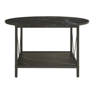 Tavolino da Caffè Filem con Piano Rotondo e Ripiano ØxA: 80 x 46 cm [en.casa]
