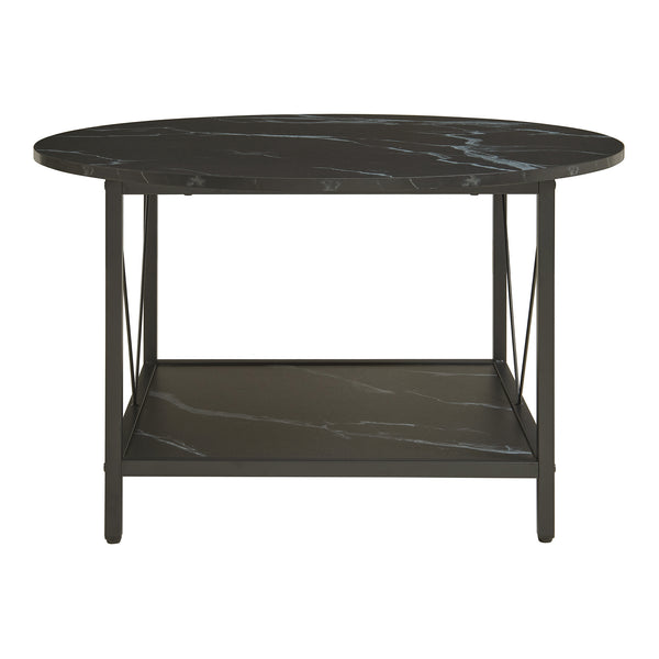 Tavolino da Caffè Filem con Piano Rotondo e Ripiano ØxA: 80 x 46 cm [en.casa]