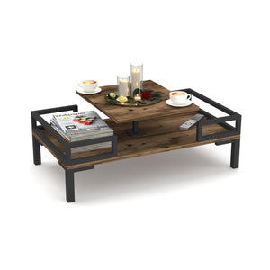 Table basse de salon Hultsfred métal panneau de particules 90 x 50 x 35 cm [en.casa]