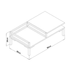 Couchtisch Ibestad 90x50x28cm in versch. Farben [en.casa]