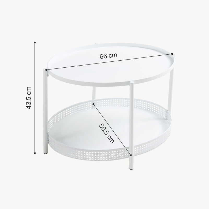 Croquis coté Table basse Jäller 66 x 51 x 44 cm [en.casa]