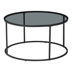Table basse Kolari verre trempé 45 x 80 cm noir [en.casa]