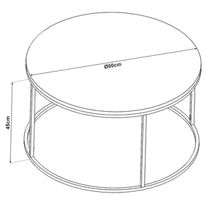 Table basse Kolari verre trempé 45 x 80 cm noir [en.casa]