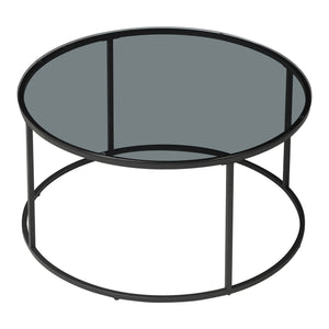 Table basse Kolari verre trempé 45 x 80 cm noir [en.casa]