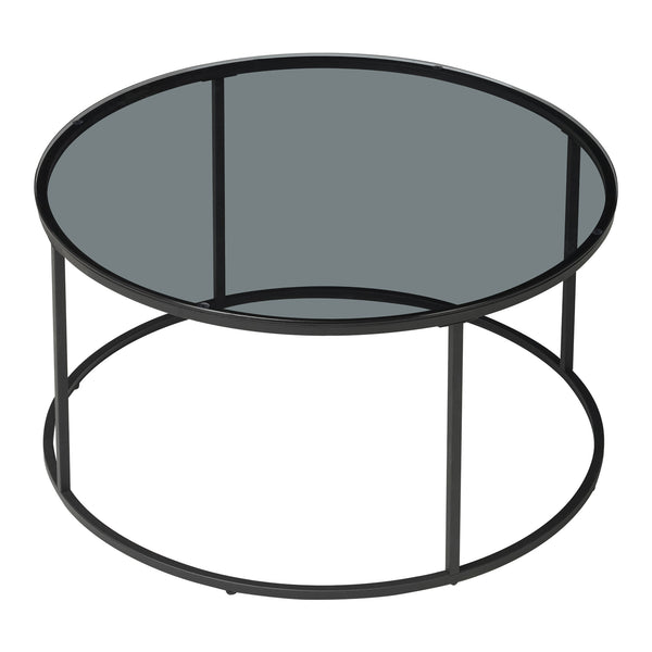 Table basse Kolari verre trempé 45 x 80 cm noir [en.casa]