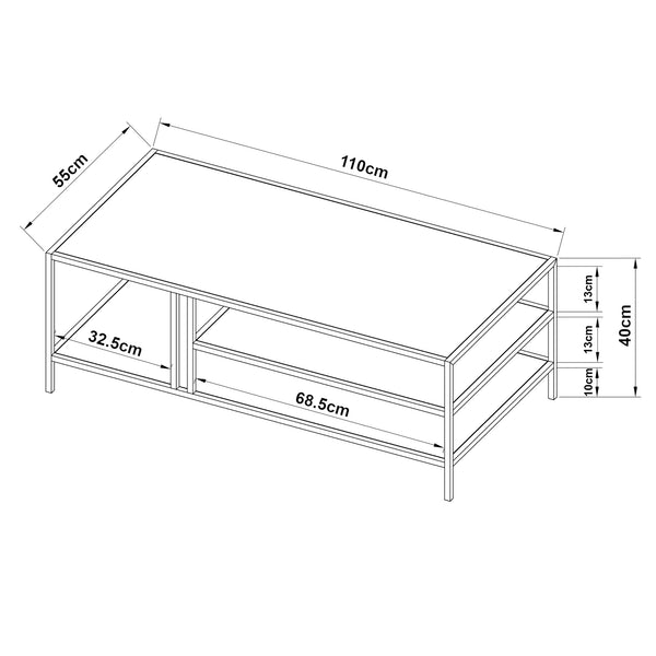 Table basse Kumlinge métal [en.casa]