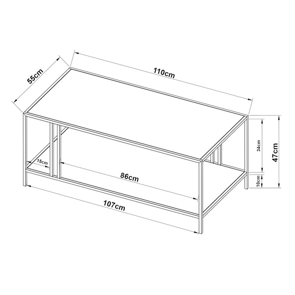 Table basse Kumlinge métal [en.casa]