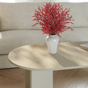 Tavolino da Salotto Kynd con Piano Ovale 119 x 60 x 40 cm -  Vari Colori [en.casa]