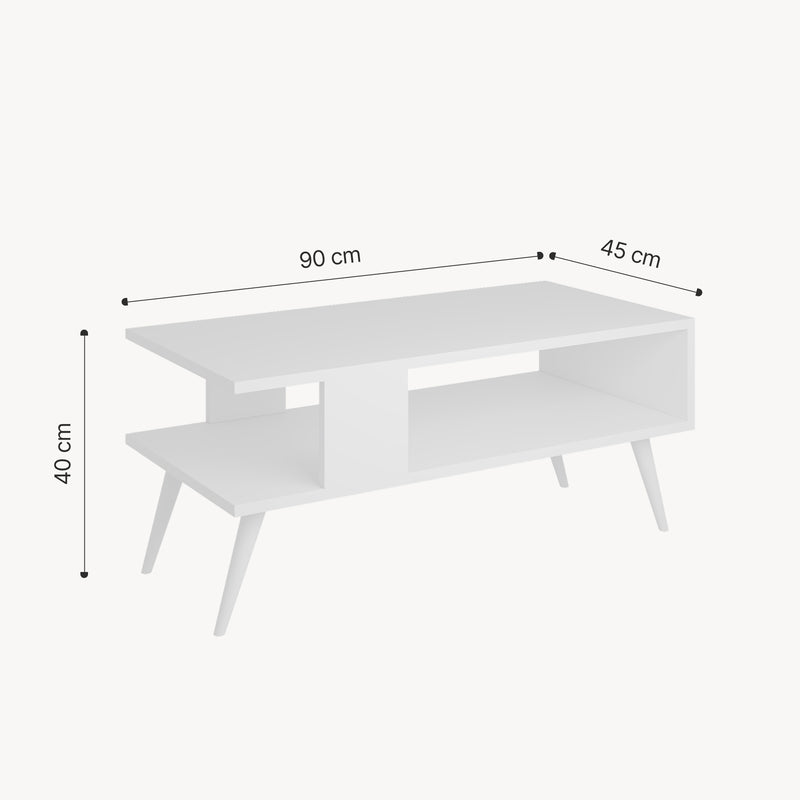 Maßskizze Couchtisch Lycksele 40x90x45 cm in versch. Farben [en.casa]