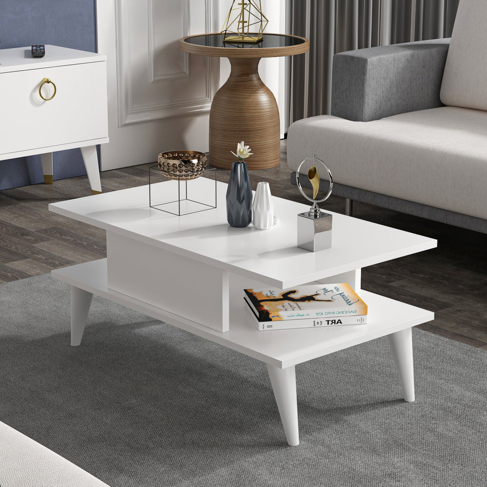 Table basse Melhus avec espace de rangement 40 x 90 x 45 cm [en.casa]