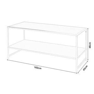 Table basse de salon Ruokolahti acier 102 x 43 x 46 cm [en.casa]