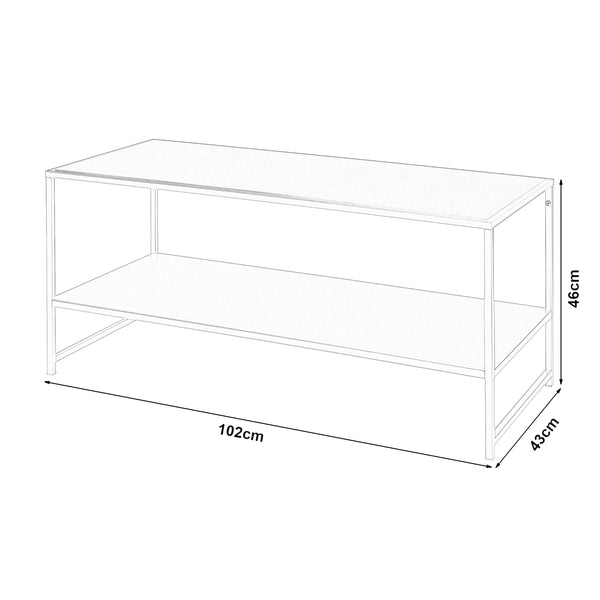 Table basse de salon Ruokolahti acier 102 x 43 x 46 cm [en.casa]
