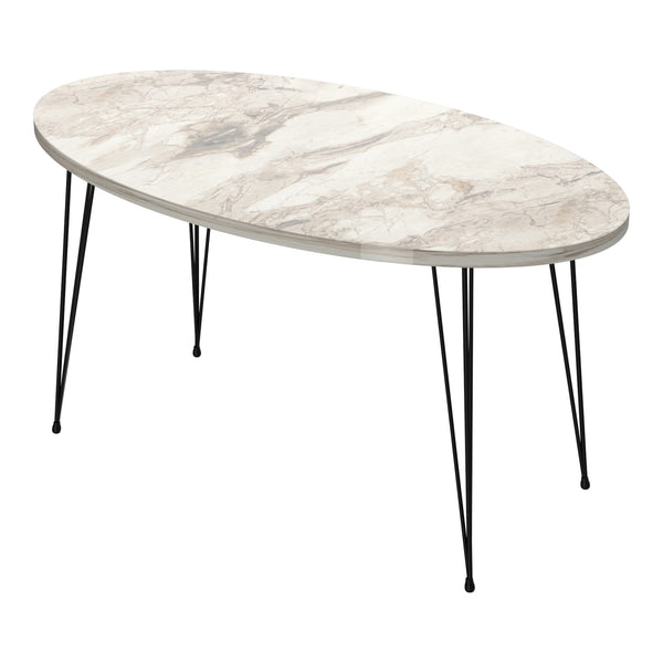 Tavolino Basso da caffè 'Skævinge' (AxLxP) 43 x 90 x 50 cm Tavolino da Salotto con 4 Gambe a Forcina e Piano Ovale - Vari Colori [en.casa]