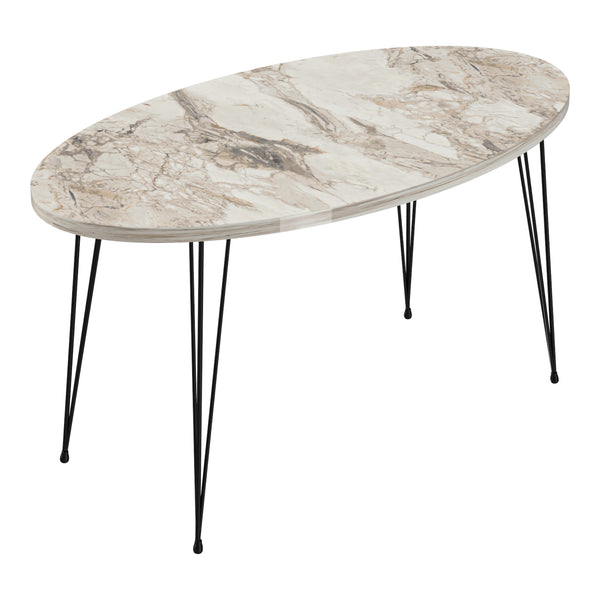 Tavolino Basso da caffè 'Skævinge' (AxLxP) 43 x 90 x 50 cm Tavolino da Salotto con 4 Gambe a Forcina e Piano Ovale - Vari Colori [en.casa]