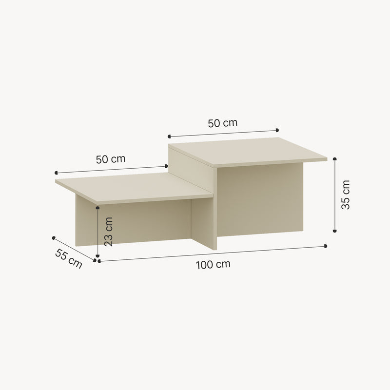 Croquis coté Table basse Taniena 100 x 55 x 35 cm [en.casa]