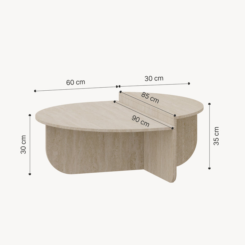 Croquis coté Table basse Tondesdaslo 90 x 90 x 35 cm [en.casa]