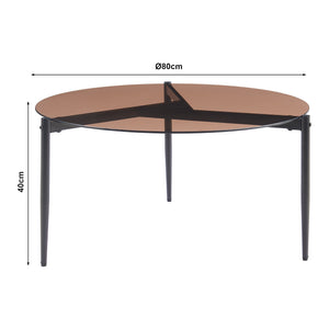 Table basse Ulökantaa acier verre fumé 80 x 40 cm [en.casa]
