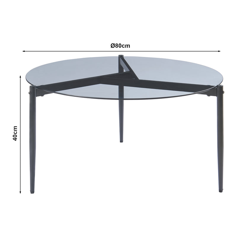 Maßskizze Couchtisch Ulökantaa Ø80x40 cm [en.casa]