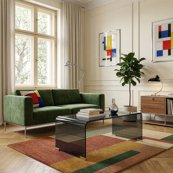 Tavolino da Caffè Väsas in Vetro 90 x 45 x 35 cm [en.casa]