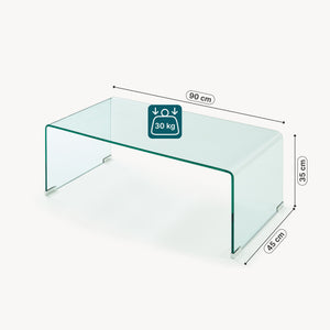 Tavolino da Caffè Väsas in Vetro 90 x 45 x 35 cm [en.casa]
