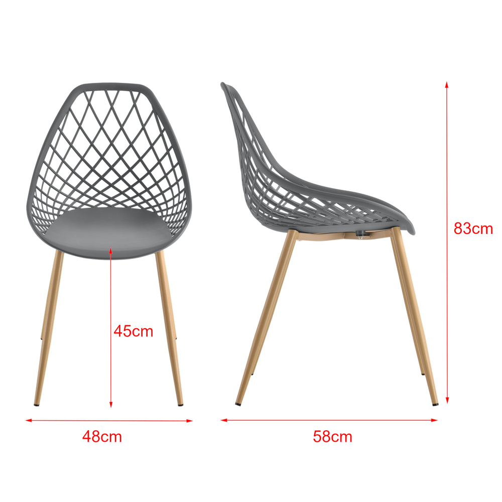 Set di 2 sedie da pranzo Varsavia in plastica effetto faggio en.casa - premiumXL