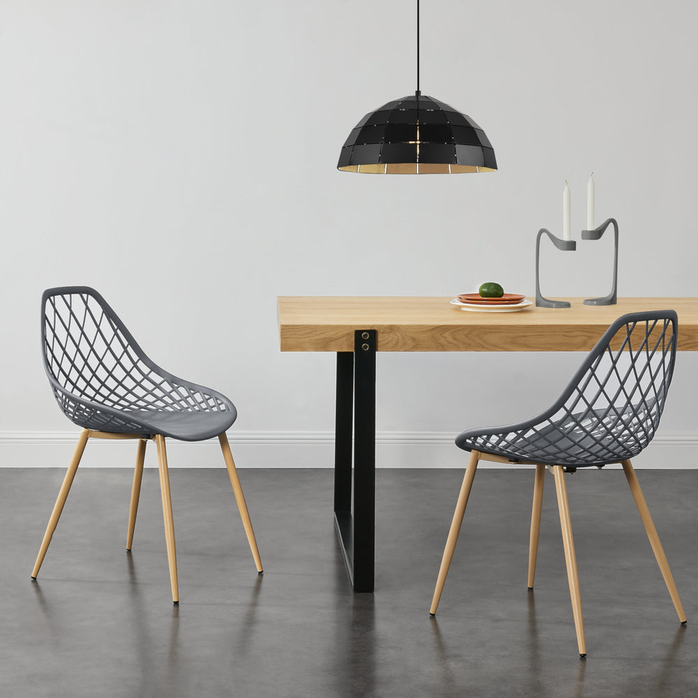 Set di 2 sedie da pranzo Varsavia in plastica effetto faggio en.casa - premiumXL