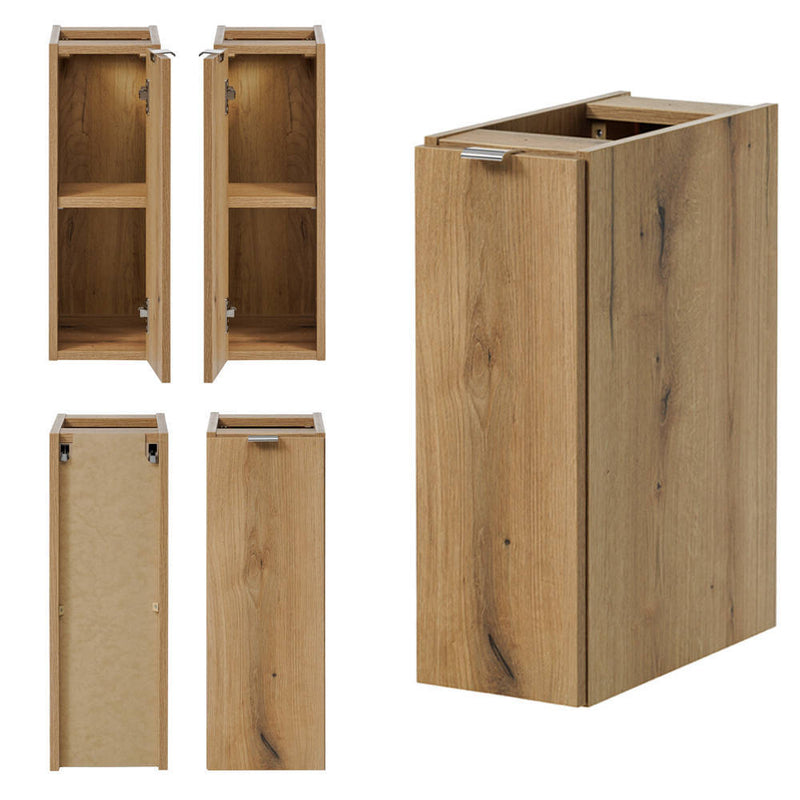 Maßskizze Doppelwaschtisch Skelbolu 140x60x40 cm mit Türen und Schubladen Eiche [en.casa]
