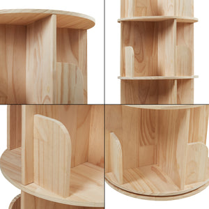 Bibliothèque rotative pour enfants Chasek bois de pin naturel [en.casa]