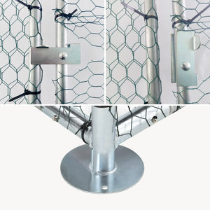 Enclos Extérieur Wels Volière Acier Galvanisé Argent Vert Foncé [pro.tec]