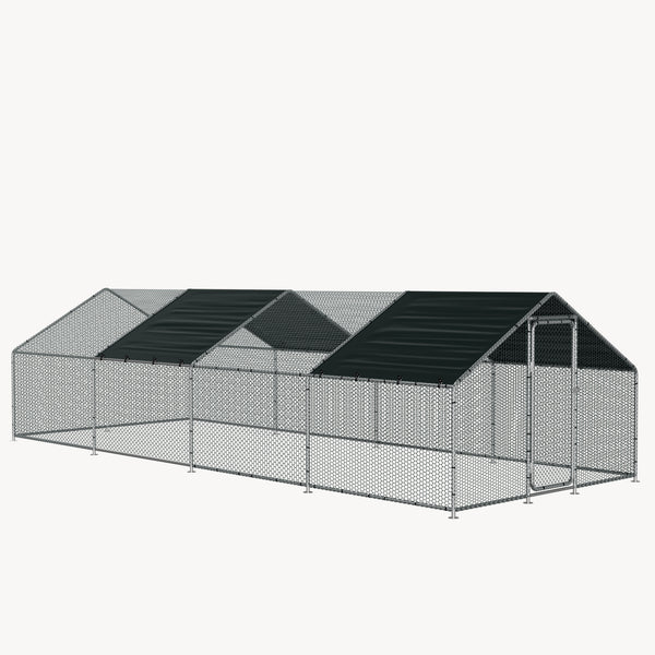 Enclos Extérieur Wels Volière Acier Galvanisé Argent Vert Foncé [pro.tec]