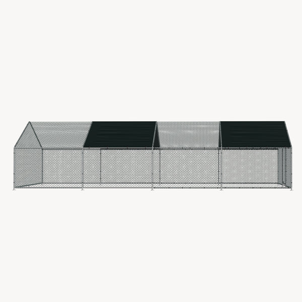 Enclos Extérieur Wels Volière Acier Galvanisé Argent Vert Foncé [pro.tec]