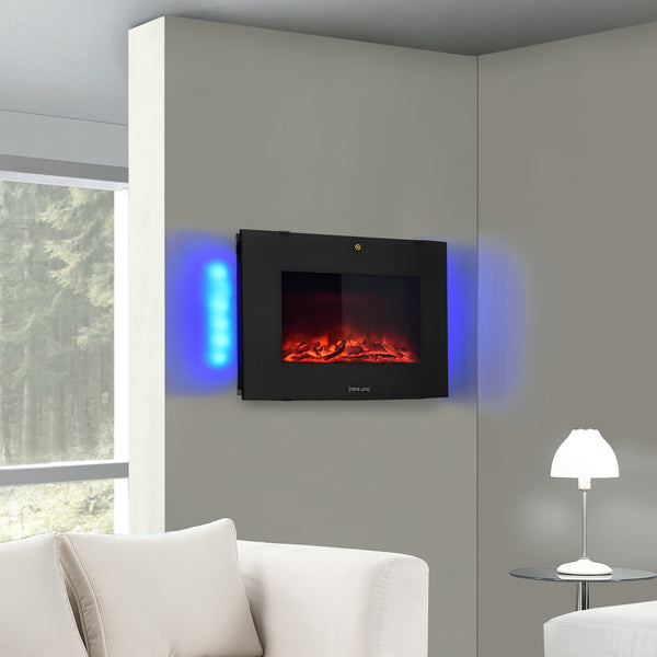 Cheminée Électrique Attachable au Mur 36 LEDs Integrés [casa.pro]
