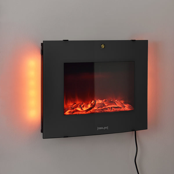 Cheminée Électrique Attachable au Mur 36 LEDs Integrés [casa.pro]