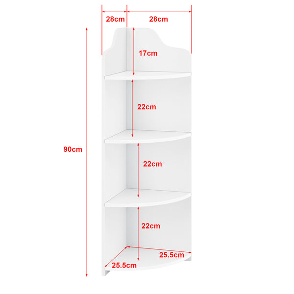 Scaffale Angolare Bjurholm a 4 Ripiani Aperti 90 x 28 x 28 cm [en.casa]