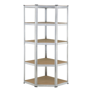 Sistema di Immagazzinamento, Scaffale in Acciaio Zincato con 5 Ripiani in MDF, Scaffalatura per Stoccaggio, Struttura a Incastro - Vari Misure