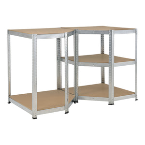 Sistema di Immagazzinamento, Scaffale in Acciaio Zincato con 5 Ripiani in MDF, Scaffalatura per Stoccaggio, Struttura a Incastro - Vari Misure