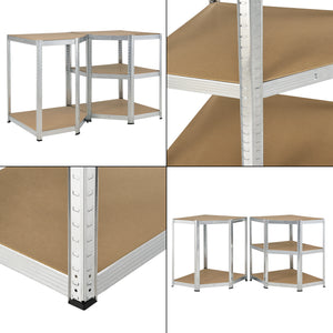 Sistema di Immagazzinamento, Scaffale in Acciaio Zincato con 5 Ripiani in MDF, Scaffalatura per Stoccaggio, Struttura a Incastro - Vari Misure