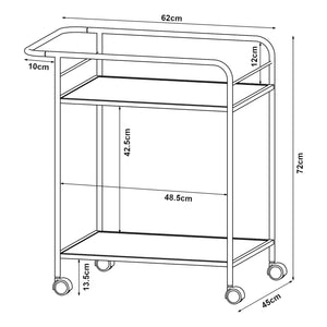 Chariot de service Hole avec 2 étagères 72 x 62 x 45 cm [en.casa]
