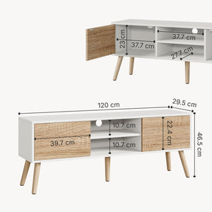 Mobile Porta TV Eskilstuna a 2 Ante e Ripiani 120 x 30 x 47 cm [en.casa]
