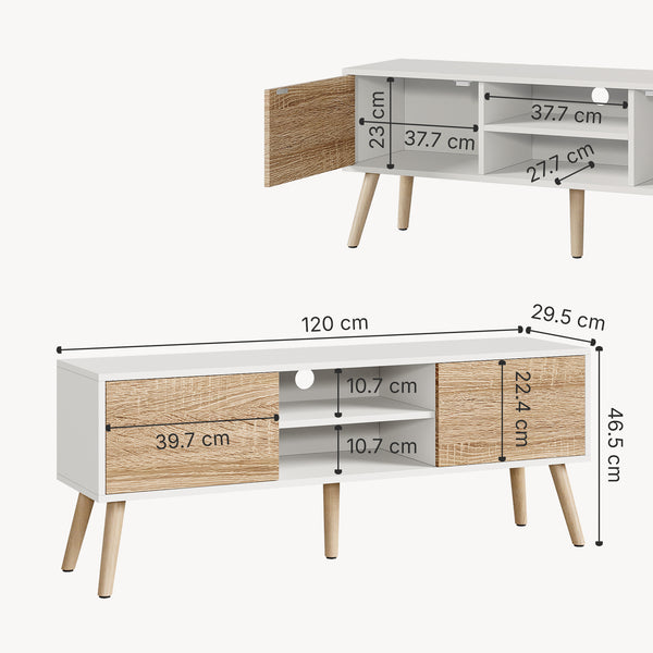 Mobile Porta TV Eskilstuna a 2 Ante e Ripiani 120 x 30 x 47 cm [en.casa]