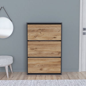 Scarpiera Salvaspazio Slim con 3 Contenitori Ribaltabili Portascarpe Stretto da Ingresso Capienza 18 Paia 110 x 73,5 x 24 cm - Vari Colori [en.casa]