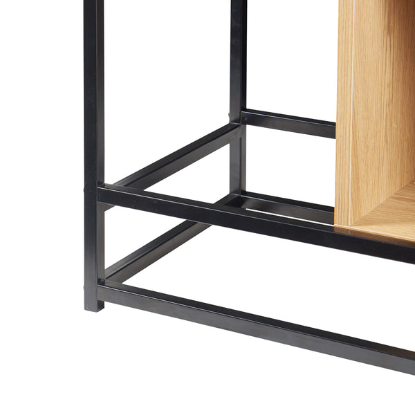 Étagère autoportante Rennebu acier noir effet chêne [en.casa]