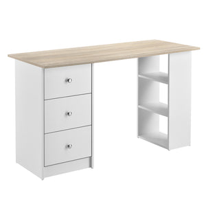 Schreibtisch Lemberg 120x50x72 cm mit Schubladen + Ablage en.casa