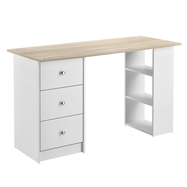 Schreibtisch Lemberg 120x50x72 cm mit Schubladen + Ablage en.casa