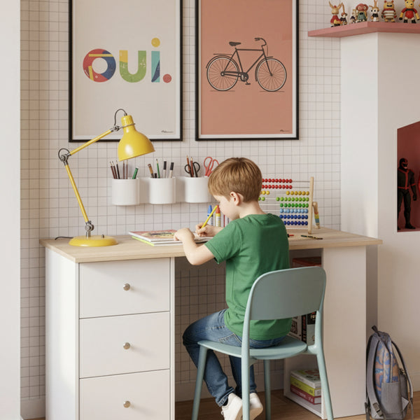 Schreibtisch Lemberg 120x50x72 cm mit Schubladen + Ablage en.casa