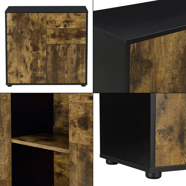 Comò Paarl con 2 Ante e 2 Cassetti 74x79x36 cm [en.casa] 